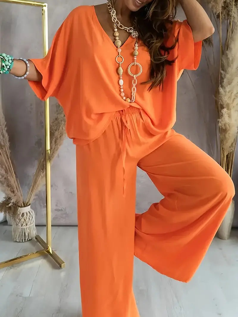 Lily | V-Neck Top & Pants Set