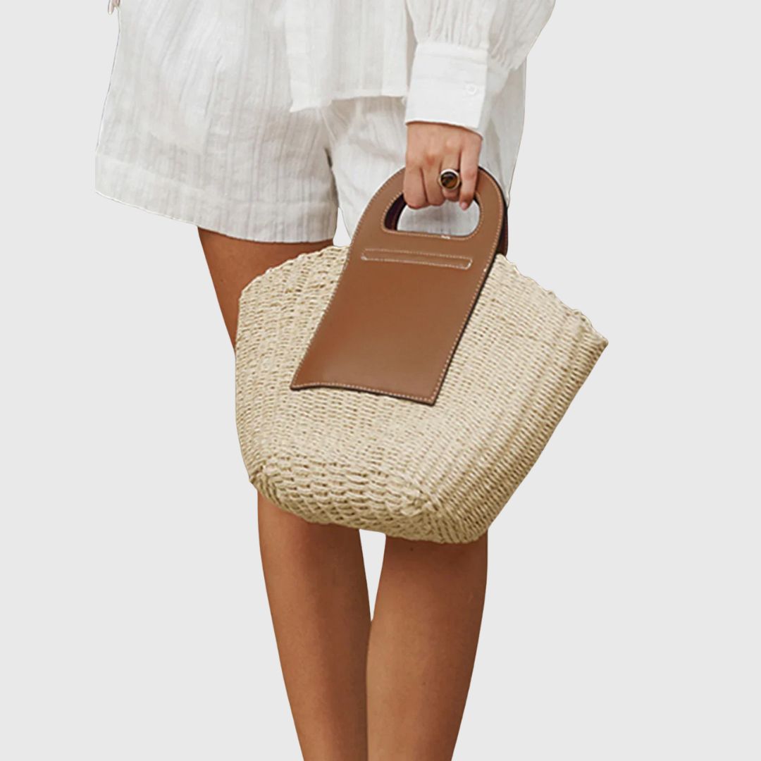 Anne | Two-Tone Straw Bag