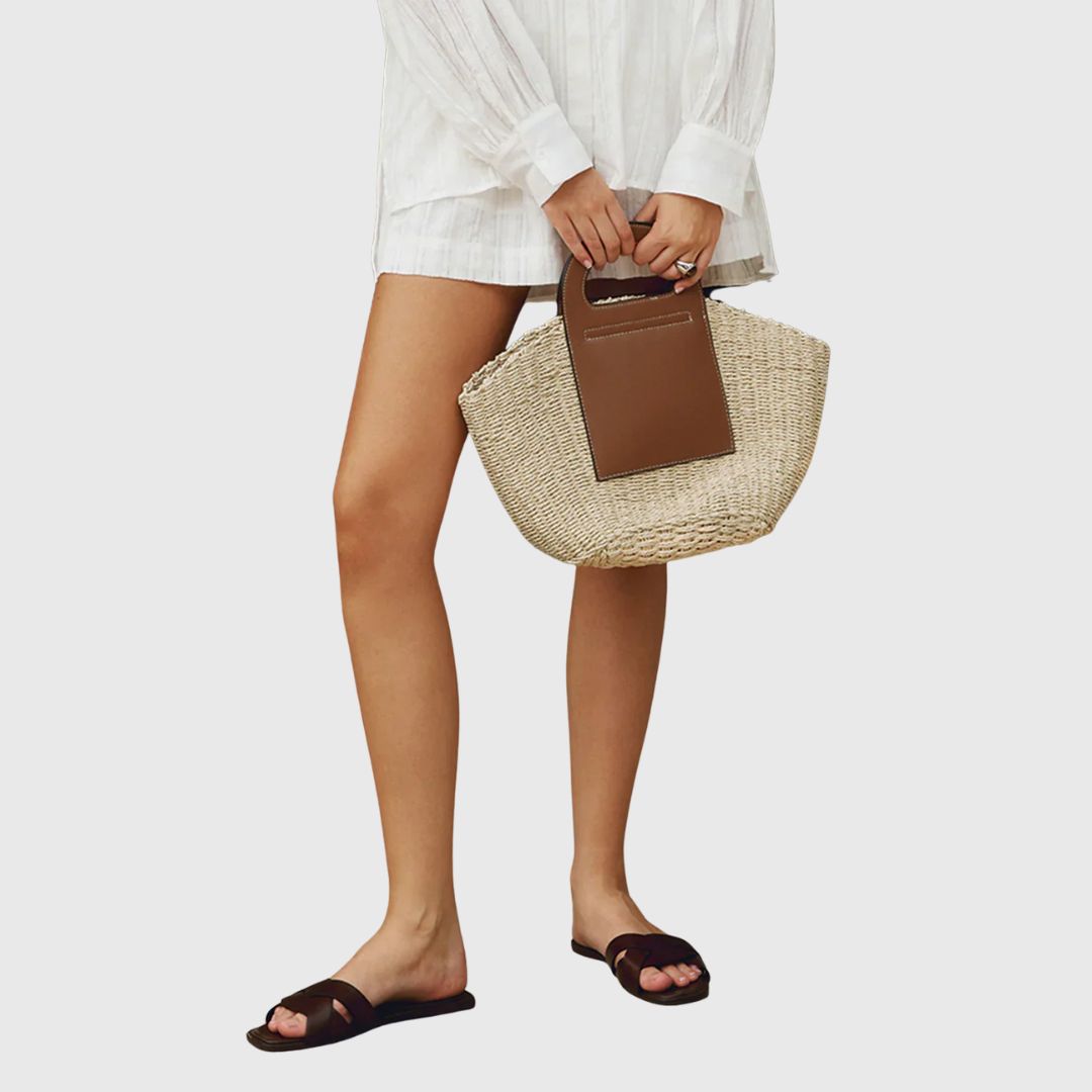 Anne | Two-Tone Straw Bag